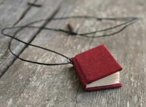 Miniature book necklace
