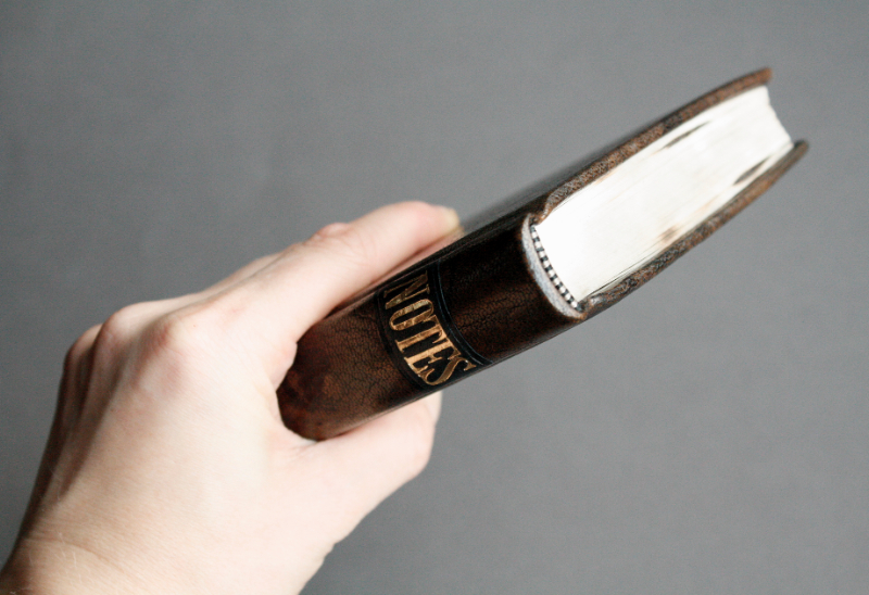 Oil Spill, handdyed leather binding with gilt title